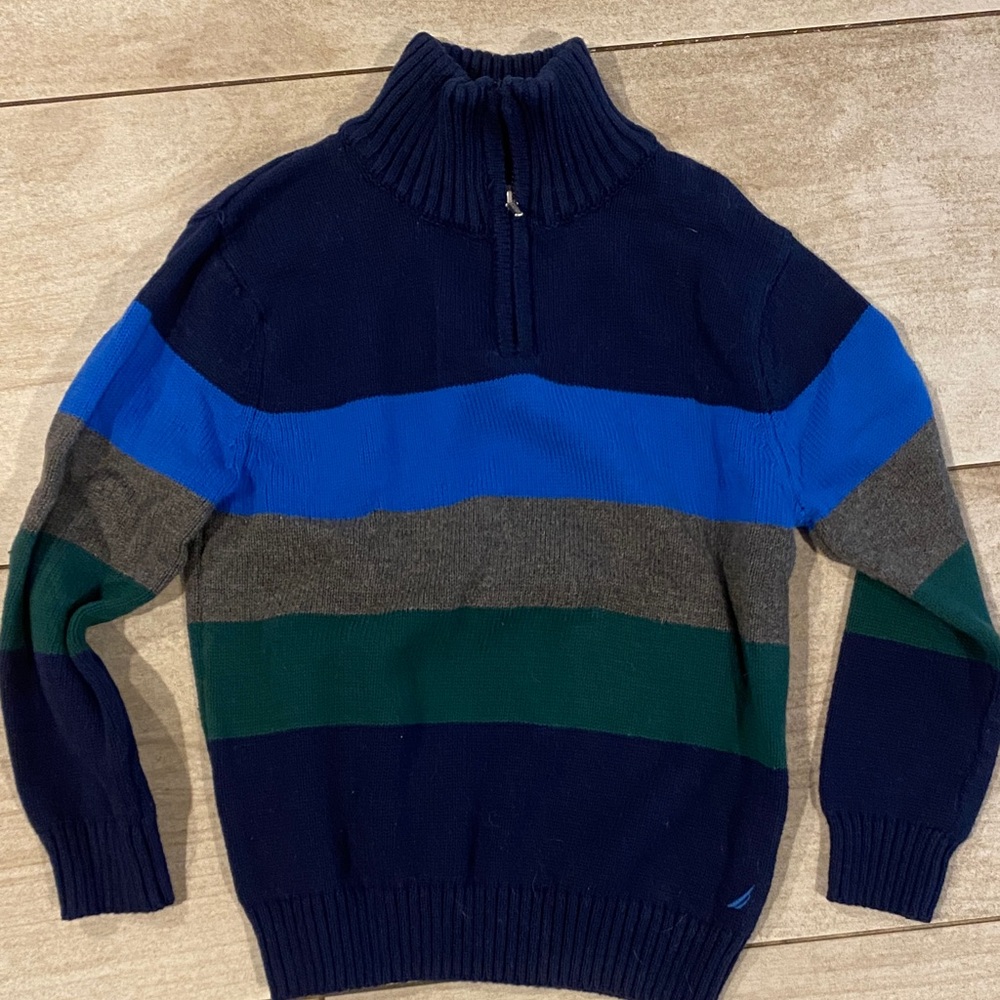 Nautica Kids Striped Sweater - Navy, Blue, Gray, Green
